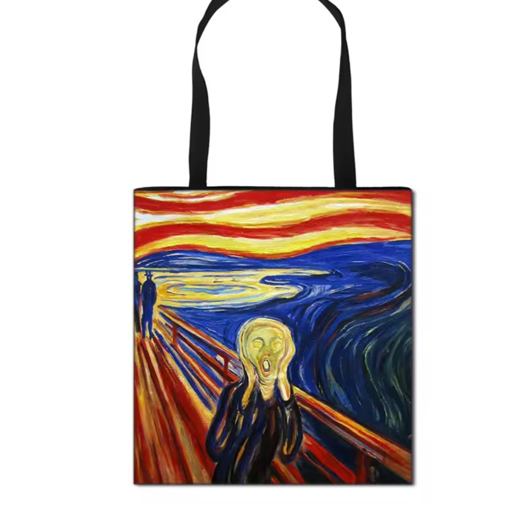 Edward Munch design The Scream Tote Linen Canvas Bag - Picture 4 of 4